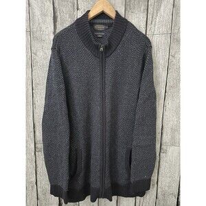 Pendleton Shetland Wool Sweater Mens XL Full Zip Washable Blue Fisherman Jacket